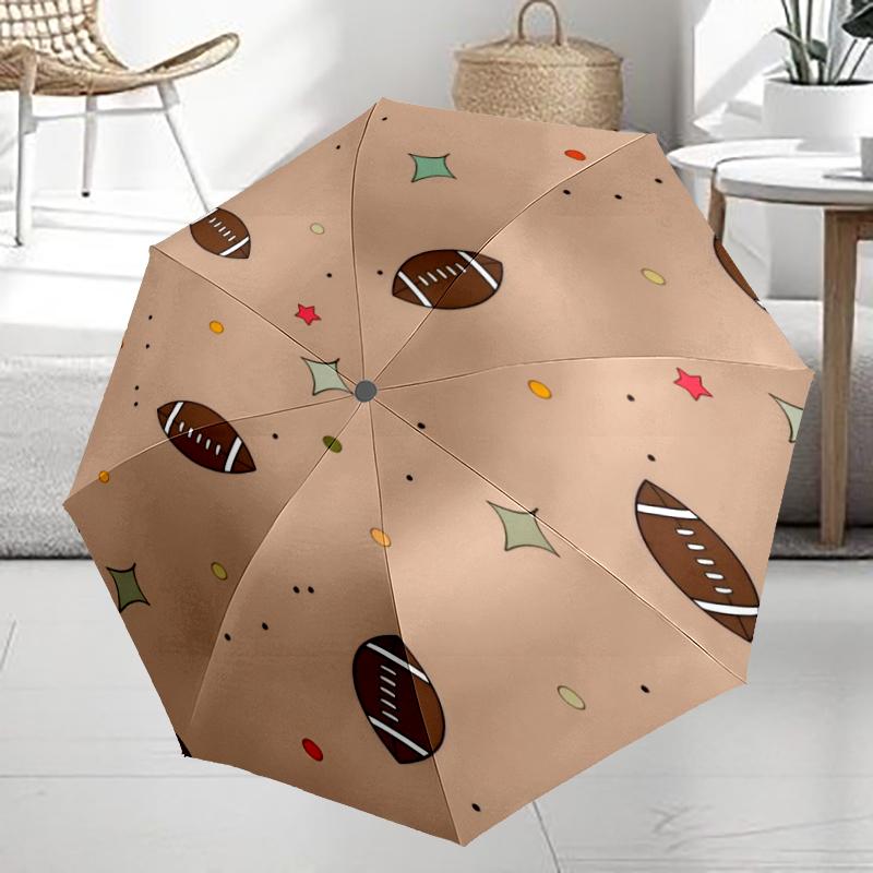 American football Theme Automatic Umbrella, Lightweight & Portable, 8 Rib, Perfect for Outdoor Travel, Birthdays, Christmas, Gifts.