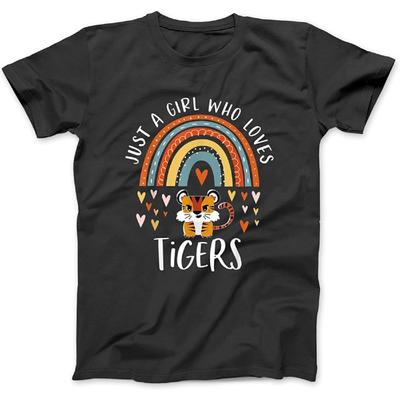 Nur ein Mädchen, das Tiger liebt Regenbogen Geschenke für Tigerliebhaber T-Shirt Sweatshirt Hoodie Tanktop für Männer Frauen Kinder