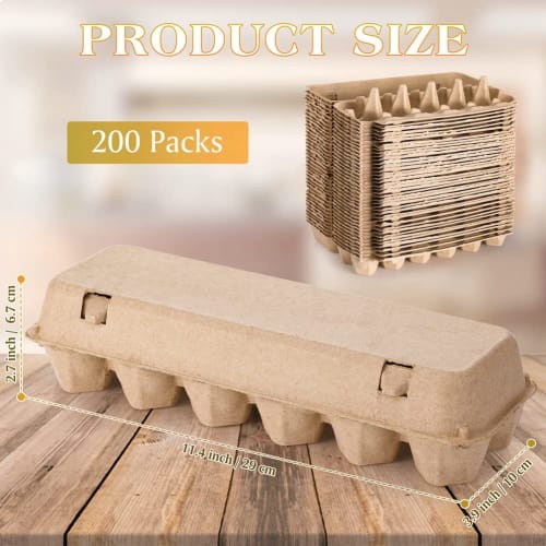 Gkikirty 20pcs Cardboard Egg Cartons, Blank Paper Pulp Egg Cartons, 1 Dozen Egg Pack Containers, Empty Egg Trays, Pulp Egg Holders