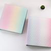 Macaron Gradient A5 Wide 3-Ring PU Leather Binder Photo Album for 3/4/6 Inch Cards, Large Capacity Loose-leaf Scrapbook