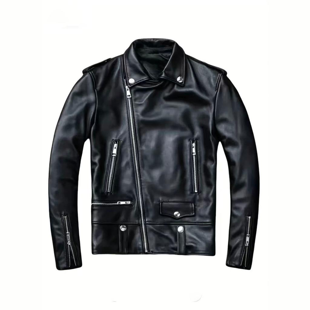 New Men's PU Locomotive Leather Jacket Slim-fit Short Trend Jacket Spring and Autumn Lapel Leather Jacket