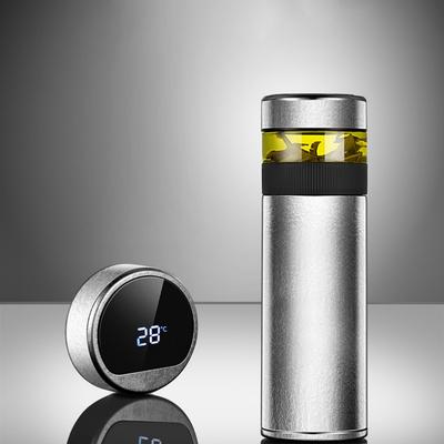 Borraccia Termica Intelligente da 520 ml per Tè con Separatore Filtro Infusore Display Temperatura Isolamento in Titanio Borraccia Sottovuoto