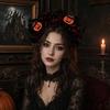 Halloween Party Hairband Floral Headband Handmade 3D Shape Widened Fit Colorful Flower