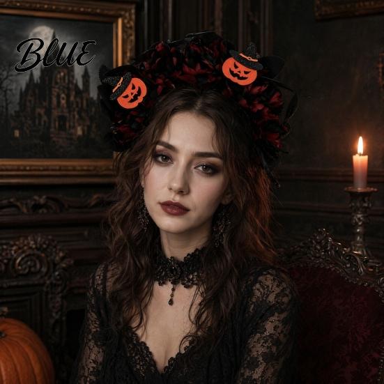 Halloween Party Hairband Floral Headband Handmade 3D Shape Widened Fit Colorful Flower