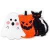 Halloween Badematte Teppich-Kürbis Schwarze Katze Geist Badematte TPR-Rücken Rutschfest Saugfähig Maschinenwaschbar Duschteppich Fußmatte