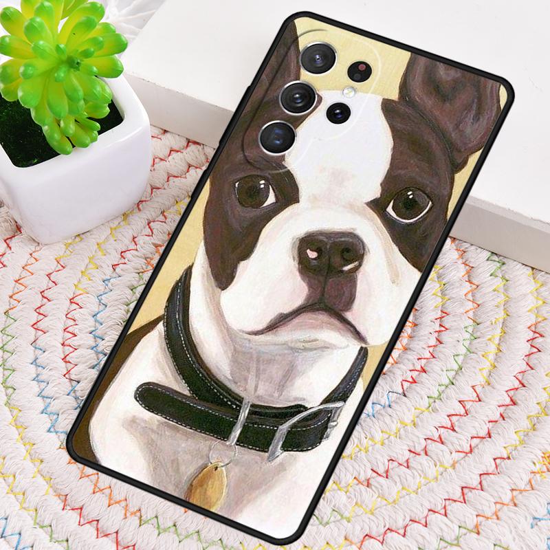 Boston Terrier Dog Puppy Phone Case for Samsung Galaxy note 10 pro S26 Ultra S23 S24 FE S25 S21 S22 PLUS shockproof Cove