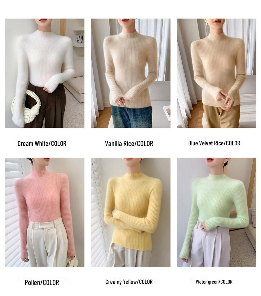2025 Women's Cashmere Half-High Collar Slimming Sweater