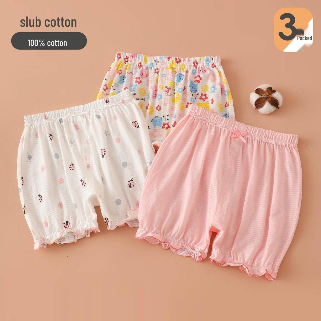 Girls' Cotton Summer Bloomers - Safety Underwear Thin Pants for Babies & Kids