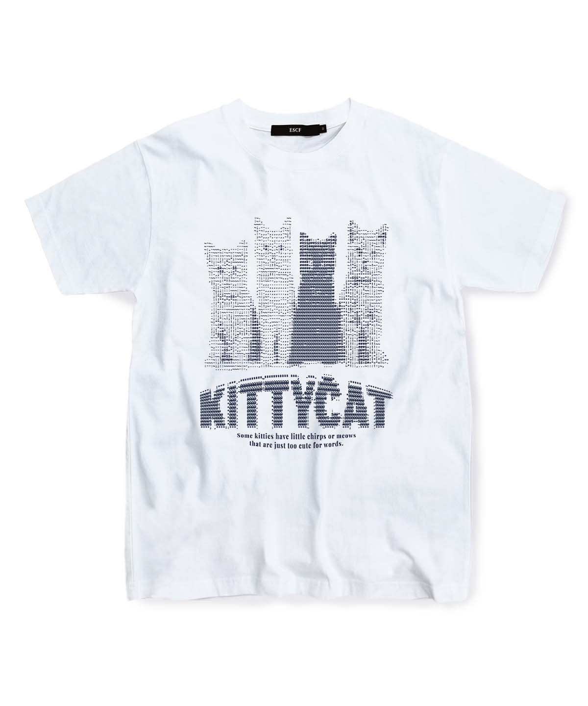 Escape From Navy Ascii Cat Print T-Shirt White L