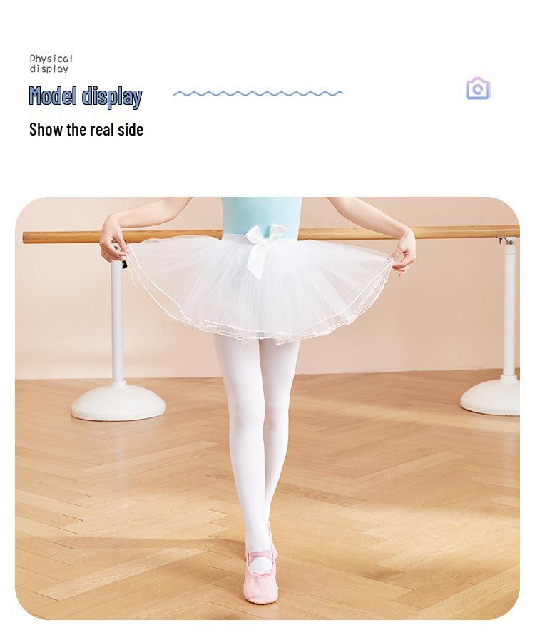 Dziecięcy Tuba Baletowa Księżniczki - Elastyczna Siateczkowa Puszysta Spódniczka na Występy i Trening