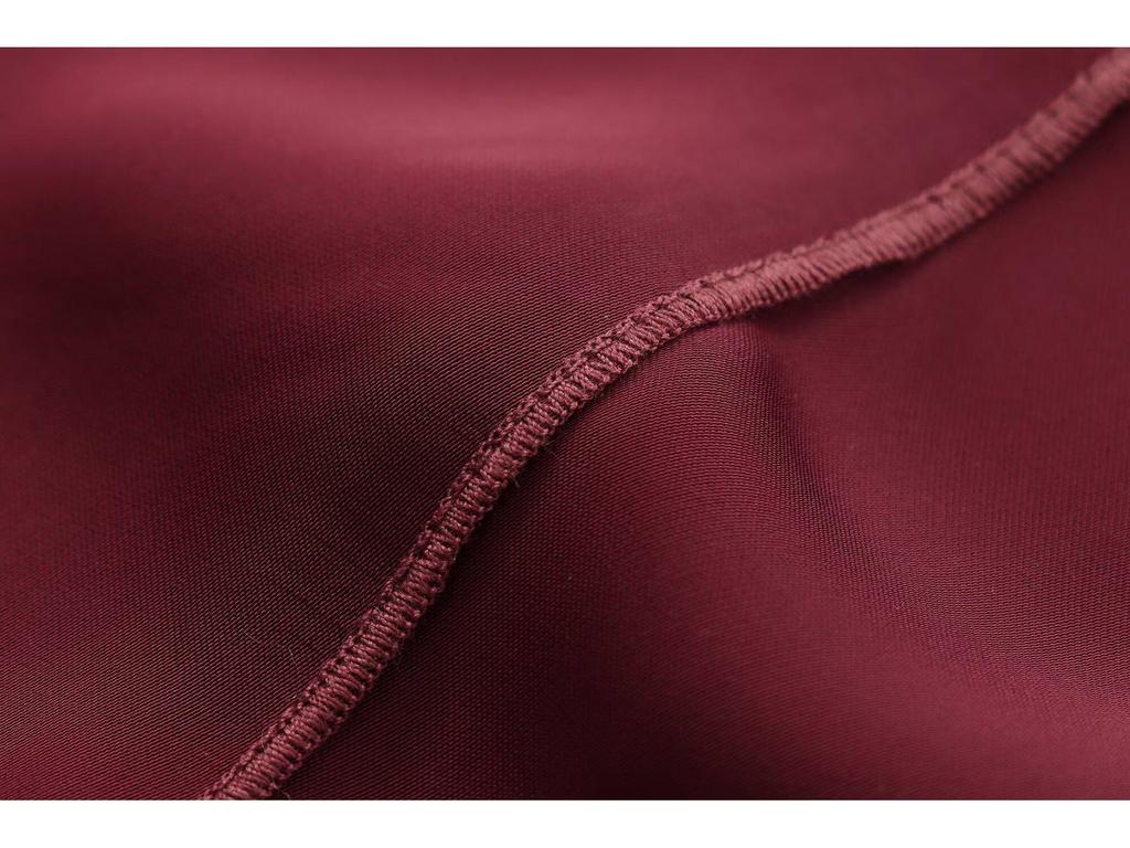 European & American Women's Autumn Burgundy Draped Sling Dress - Elegant & Lazy French Style