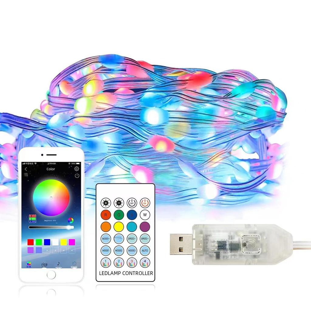 2022 USB Bluetooth Waterproof Leather String Lights for Outdoor Christmas Decor and Camping