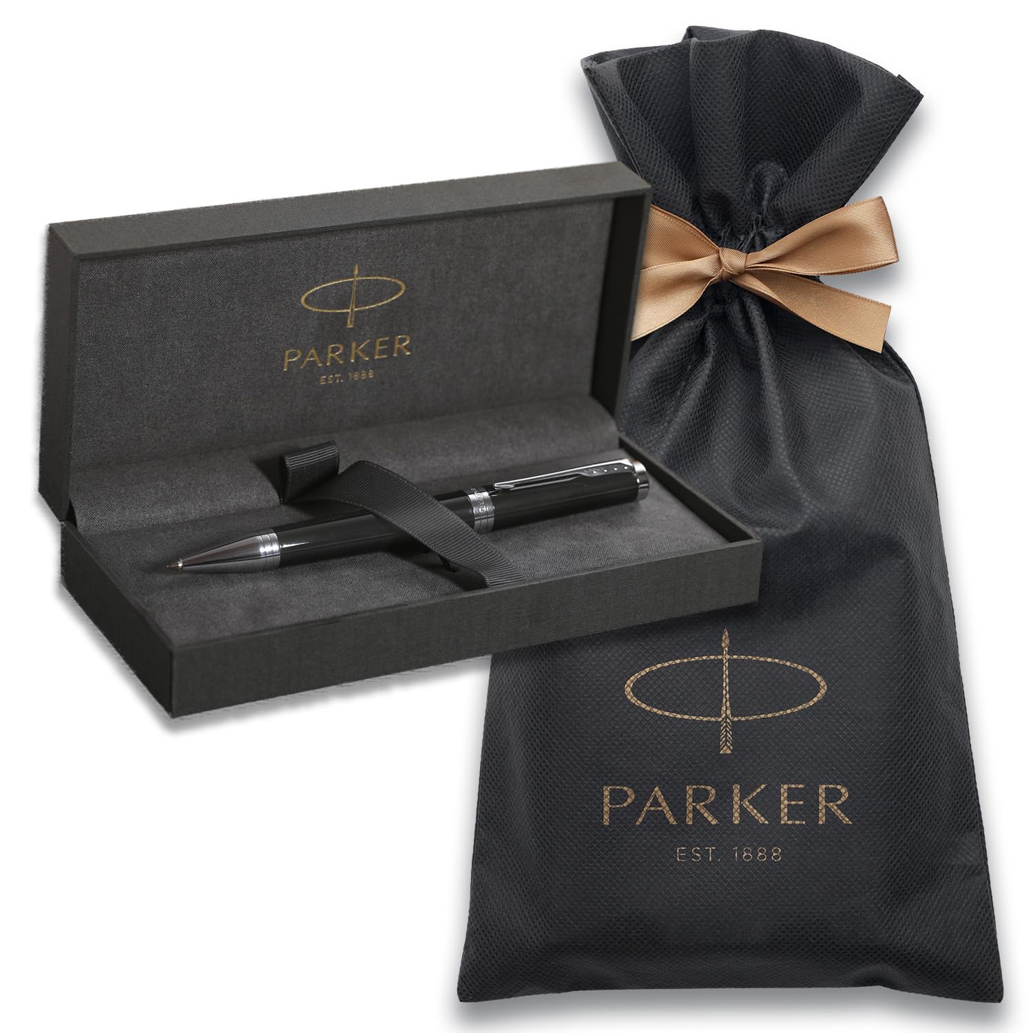 

Шариковая ручка PARKER Ingenuity Black CT Medium Point Упаковочный пакет с логотипом бренда Подарочная коробка Подарок Роскошный официальный подлинный импортный продукт