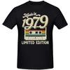 Made in 1979 Limited Edition 45th Birthday Cassette Tape T Shirts Summer Graphic  Streetwear Short Sleeve T-shirt Men