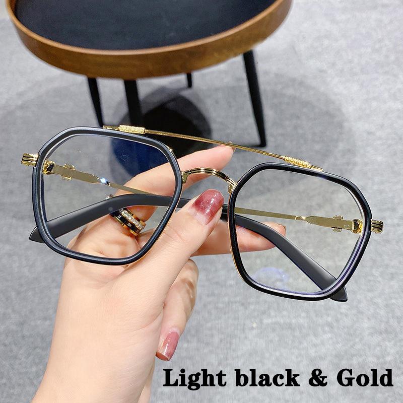 Transparent black Computer Glasses Frame Women Men Anti Blue Light polygon Eyewear Blocking Glasses Optical Spectacle Eyeglass