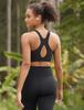 SYROKAN Plus Size Wireless Full Cup Running Sports Size H85 Women's Non-Slip Bra, Racerback, Black, 2,