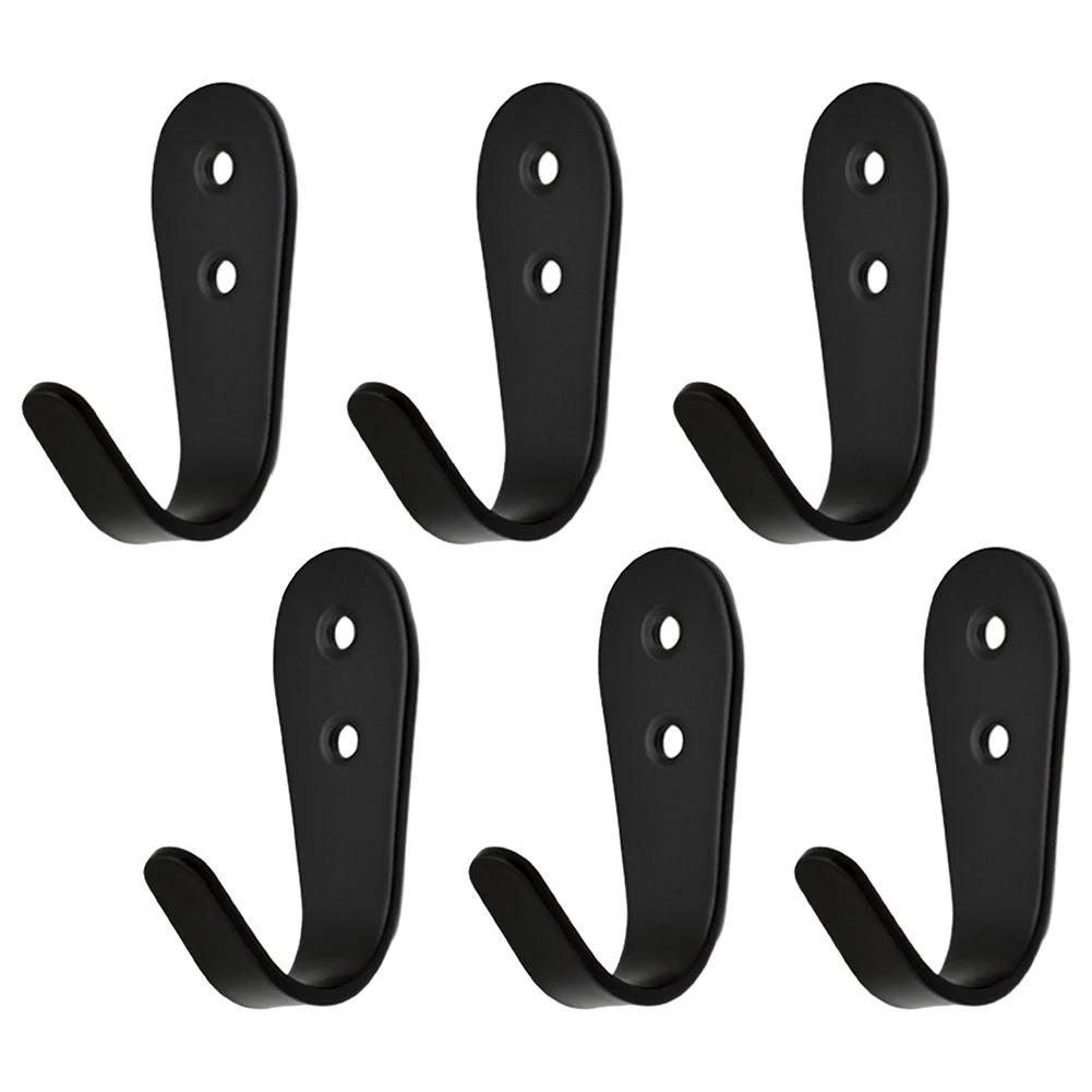 

Towel Hanger Holder Coat Single Hook Kitchen Bathroom Bedroom Small U-shaped Wall-mounted 4pcs Black Solid Metal China Mainland
