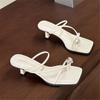 Water Diamond Style Toe Post Slide Sandals For Women Summer Fashion With Rubber Sole