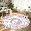 Wild Animals (496) Theme Round Crystal Velvet Rug Custom Name Text Personalized Floor Mat Home Decor Non Slip Crystal Carpet