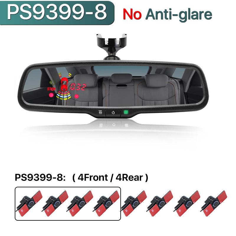 2024 New Auto Dimming Car Interior Rearview Mirror Monitor Front Rear 8 Parking Sensor With Original Bracket 16mm Flat Sensor