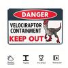 Metal Aluminum SignDanger High Voltage Electrical Shock HazardDanger Velociraptor ContainmentAluminum Sign For IndoorOutdoor