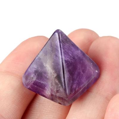 2Pcs Natural Stone Crystal Reiki Pendulum Amethyst Rose Quartz Beads Pyramid Energy Home Decor Small Ornament Jewelry Accessories