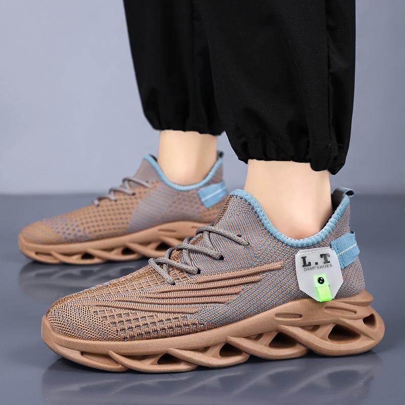 Coconut-style Men's Trendy Versatile Casual Sports Shoes, White Breathable Mesh Shoes for Men.