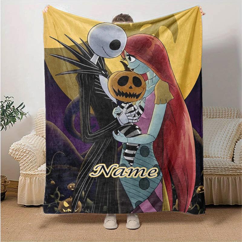 Custom 1pc Nightmare Before Christmas Art Blanket, Soft And Comfortable Blanket, Casual Warm, Camping Travel Blanket, Birthday Gift Q91088
