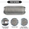 ABSOPRO Car Exhaust Flexible Exhaust Flex Connector Pipe Universal for Durable Stainless Silver Tone Pipe, 63x203mm, Bellows, Cars, Steel,
