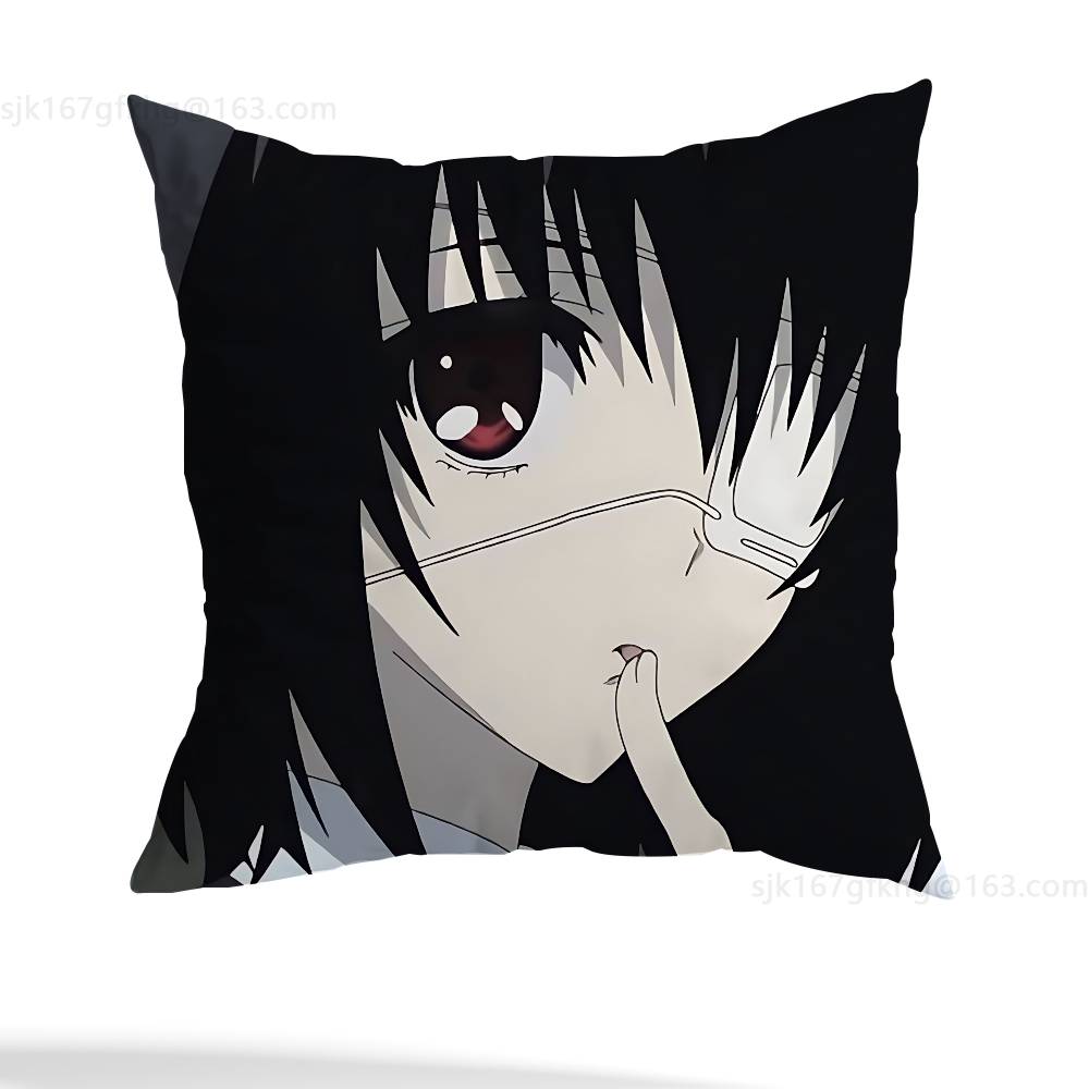 A-Another Mei Misaki Pillow Case Square Double-Sided Printing Short Plush Sofa Cushion Cover Bedroom Bedside Pillow
