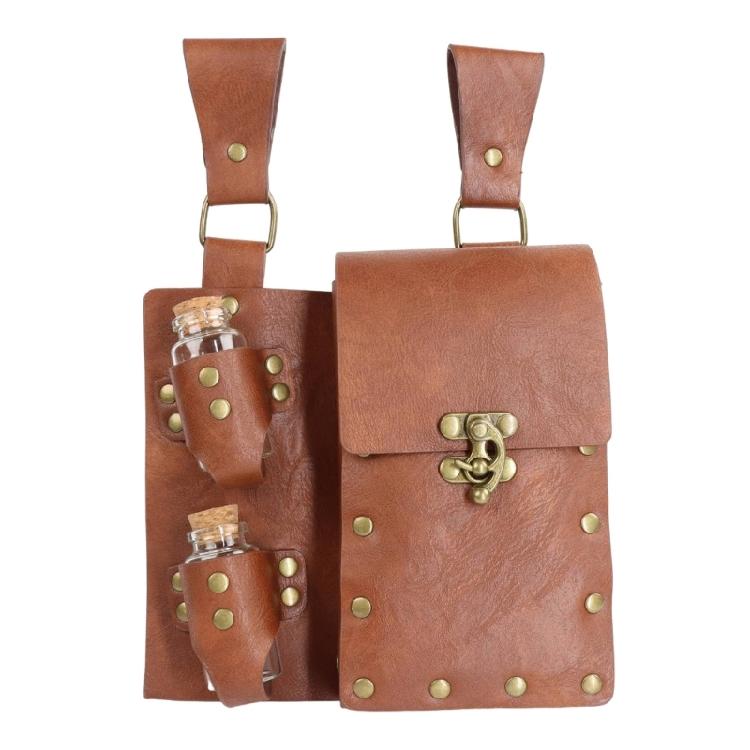 Mittelalterliche Leder Seitentasche Mittelalterliche Gürteltaschen Mit 2 Flaschenhaltern Halloween Mittelalter Cosplay Kostüm Zubehör