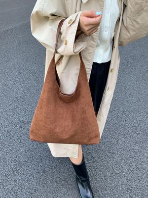 2025 Retro Frosted Large Women's Handbag - Autumn Single Shoulder Tote with High-Quality Texture and Spacious Capacity