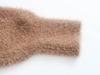 2025 Autumn Women's European & American Style Versatile Faux Mink Fur Striped Sleeve Loose Knit Cardigan