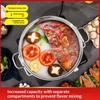 Dual Flavor Hot Pot 304 Stainless Steel Large Capacity Thickened Household Soup Pot Compatible with Induction Cooktop Gas