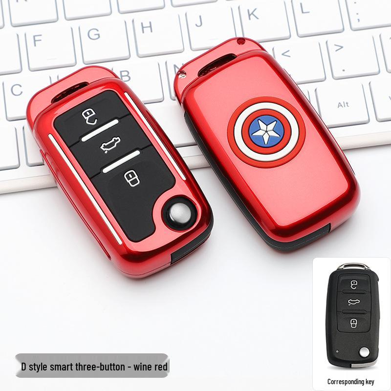 Volkswagen Key Case: Stylish Design with Buckle & Personalized Decoration