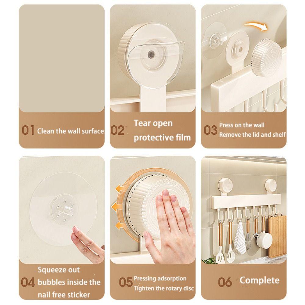 Wall-mounted Suction Cup Hooks Detachable Clothes Hanger Multifunctional Bathroom Rack  Household
