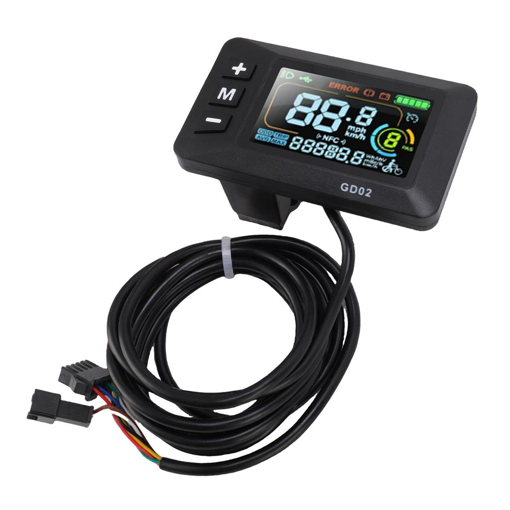 GD02 Electric Bike LCD Display Meter Color Screen Waterproofing Smart Electric Scooter Control Panel for 22.2mm