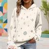 Women Plus Size Long Sleeve Drawstring Hoodie Geometric Printed Kangaroo Pocket Pullover