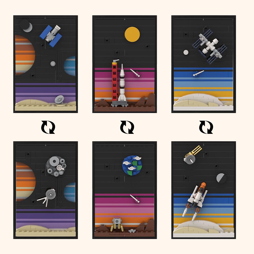 

Non-Toxic Gobricks Moc Tales Of The Space Age 2 Bricks Model Cassini Probe Orbiting Saturn Building Block Painting Educational Toys Gift