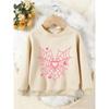 Unisex Kids Crewneck Sweatshirt, Pink Heart Spider Web Print Pullover, Boys Girls Gothic Valentine Casual Sweatshirt For Kids Over 4 Years Old