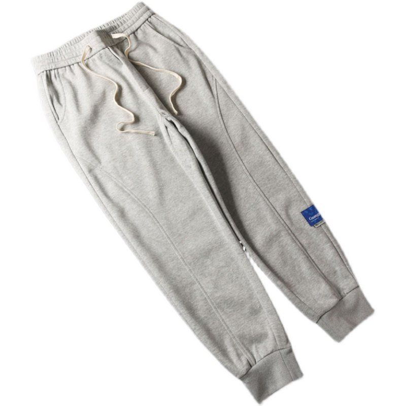 Clearance Export Surplus Gray Sweatpants for Men, Korean Style Trendy Brand, Loose Fit Jogger Pants, Casual Harem Pants for Spring and Autumn