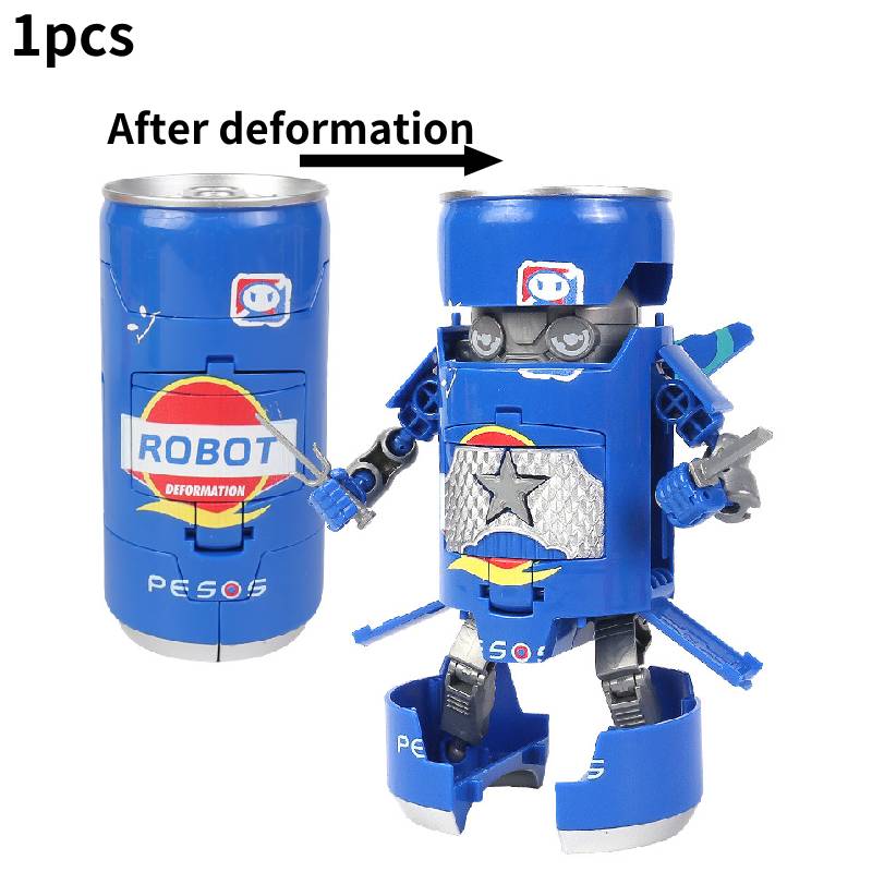 

Saint Seiya Series Creative Transformational Soda Bottle Samurai Robot Toy Model Jar Blue