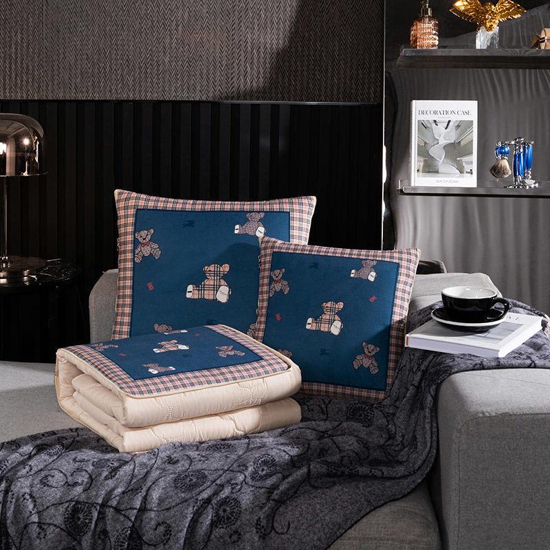 Chinese Style Pillow Quilt Dual-use Car Office Blanket High Quality Cotton Portable Foldable Quilt