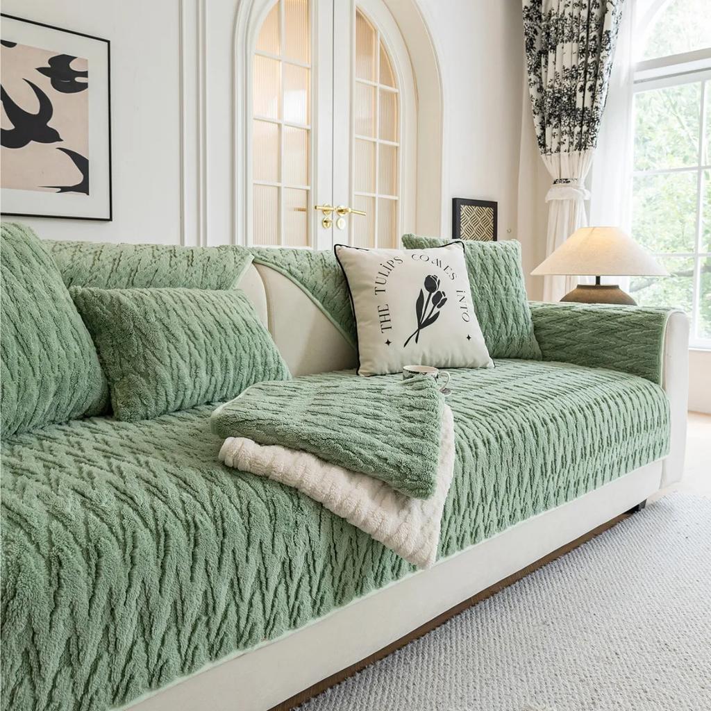 Sofakissen aus Baumwollsamt und Plüsch, für vier Jahreszeiten, universelles rutschfestes Kissen, Advanced Sense-Sofabezug, Sofatuch