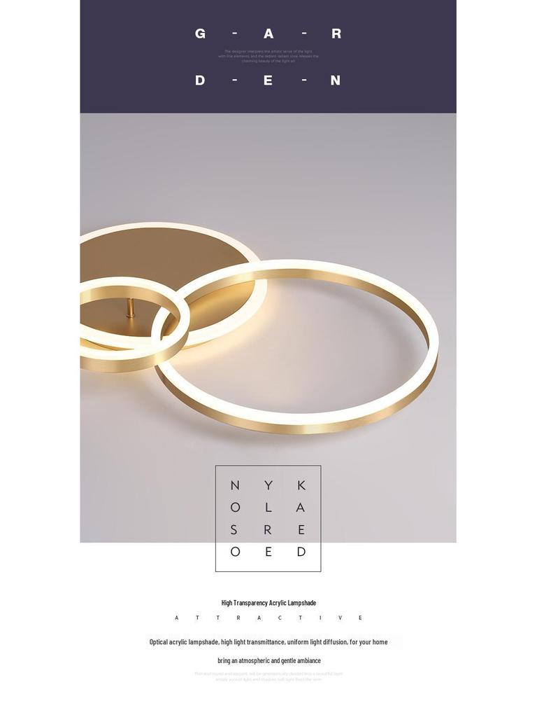 Nordic LED Round Ceiling Lamp - Modern Minimalist Ring Design for Living Room, Bedroom, or Study.