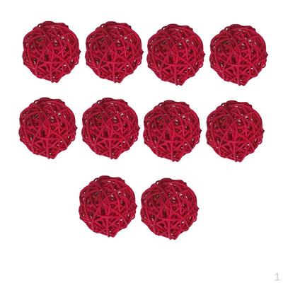 10 Pcs Rattan Wicker Ball Table Ornaments Wedding Party