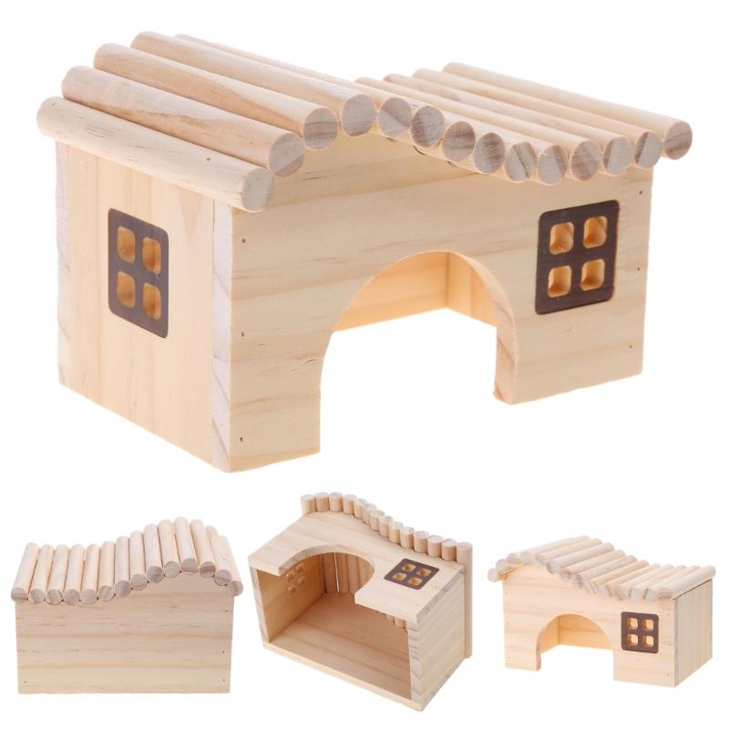 Trendy Wooden Hamster Nest Sleeping House Home Luxury Cage Pet DIY Hideout Hut Toy Small Animal Supplies Hamster Cage