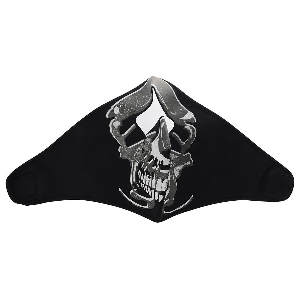 ENET Pair of Motorcycle Bike Cycling Skull /& Black Neoprene Reversible Full Face Mask