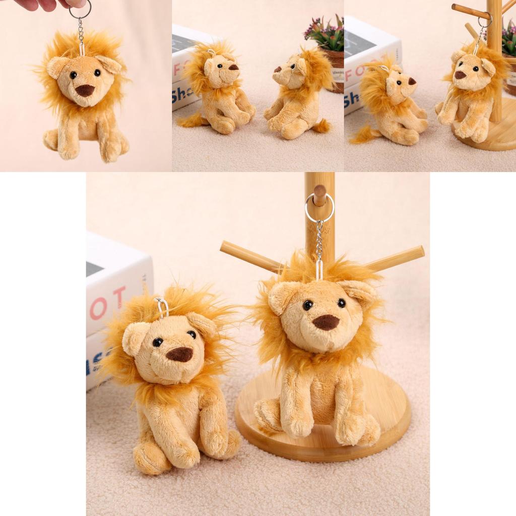 Plush Lion Keychain Toy With Short Plush Material For Girls And Gift Ideas
