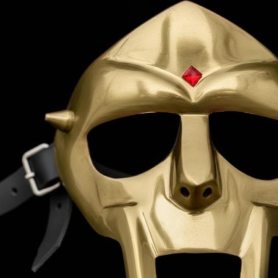 MF DOOM Mask Gold Finish, Madvillain Gladiator Steel Face Armor for Cosplay, Display and Collectors